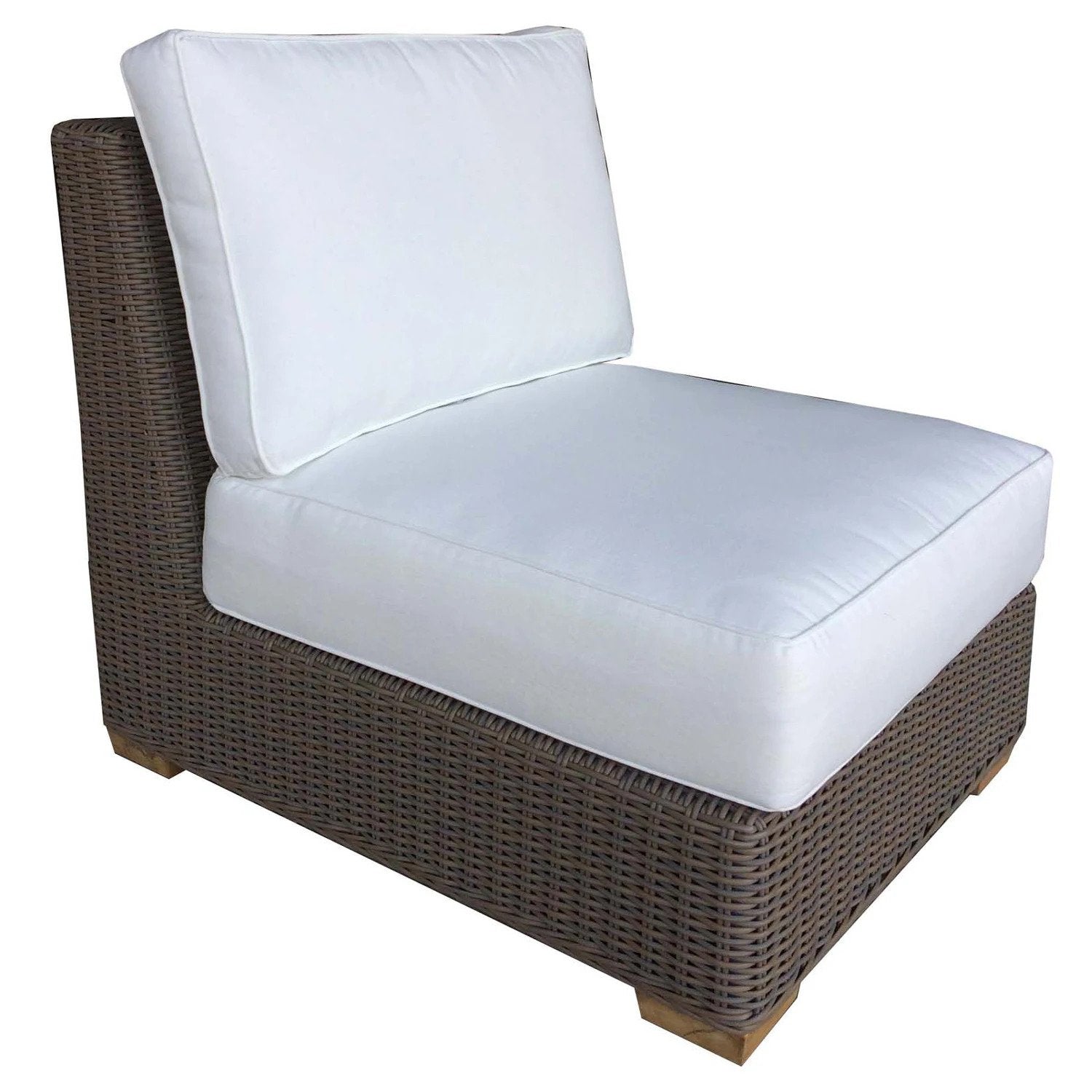 Nautilus Outdoor Armless Chair in grey Kubu weave from Padma's Plantation