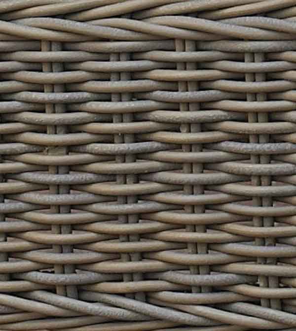 Nautilus Outdoor Ottoman in Kubu weave from Padma's Plantation grey weave swatch