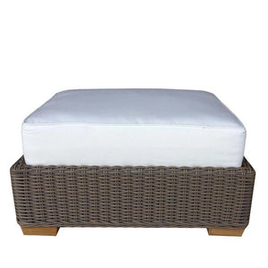 Nautilus Outdoor Ottoman in Kubu weave from Padma's Plantation front view