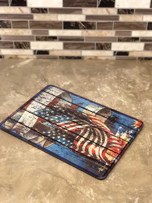 Old Glory Vintage American Flag Cutting Board, tempered glass