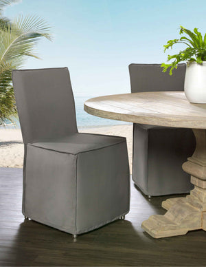 Boca Dining Chair Slipcover Padma's Plantation Dark Grey Lifestyle