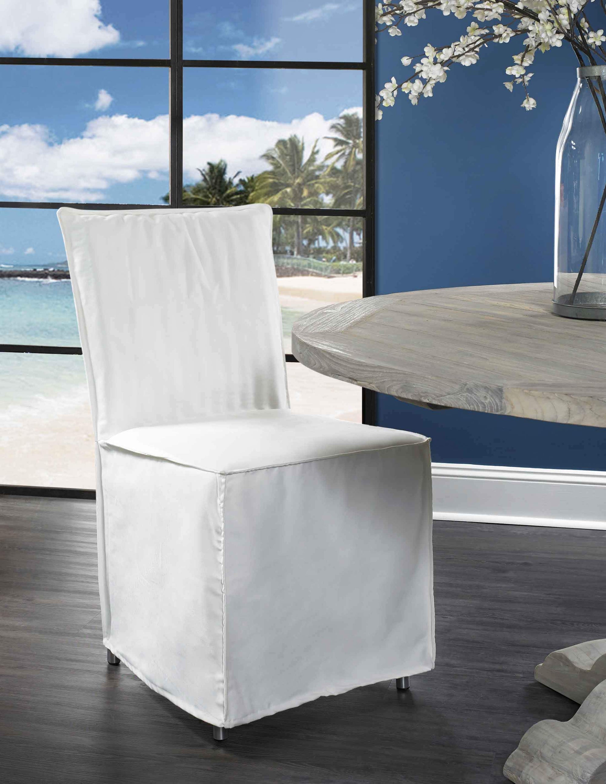 Boca Dining Chair Slipcover Padma's Plantation White Lifestyle