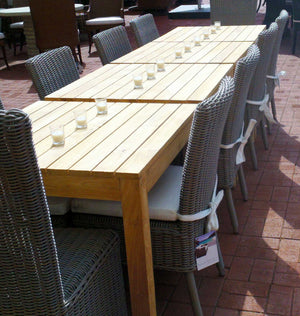 Rustic Teak Outdoor Dining Table Padma's Plantation Lifestyle Image