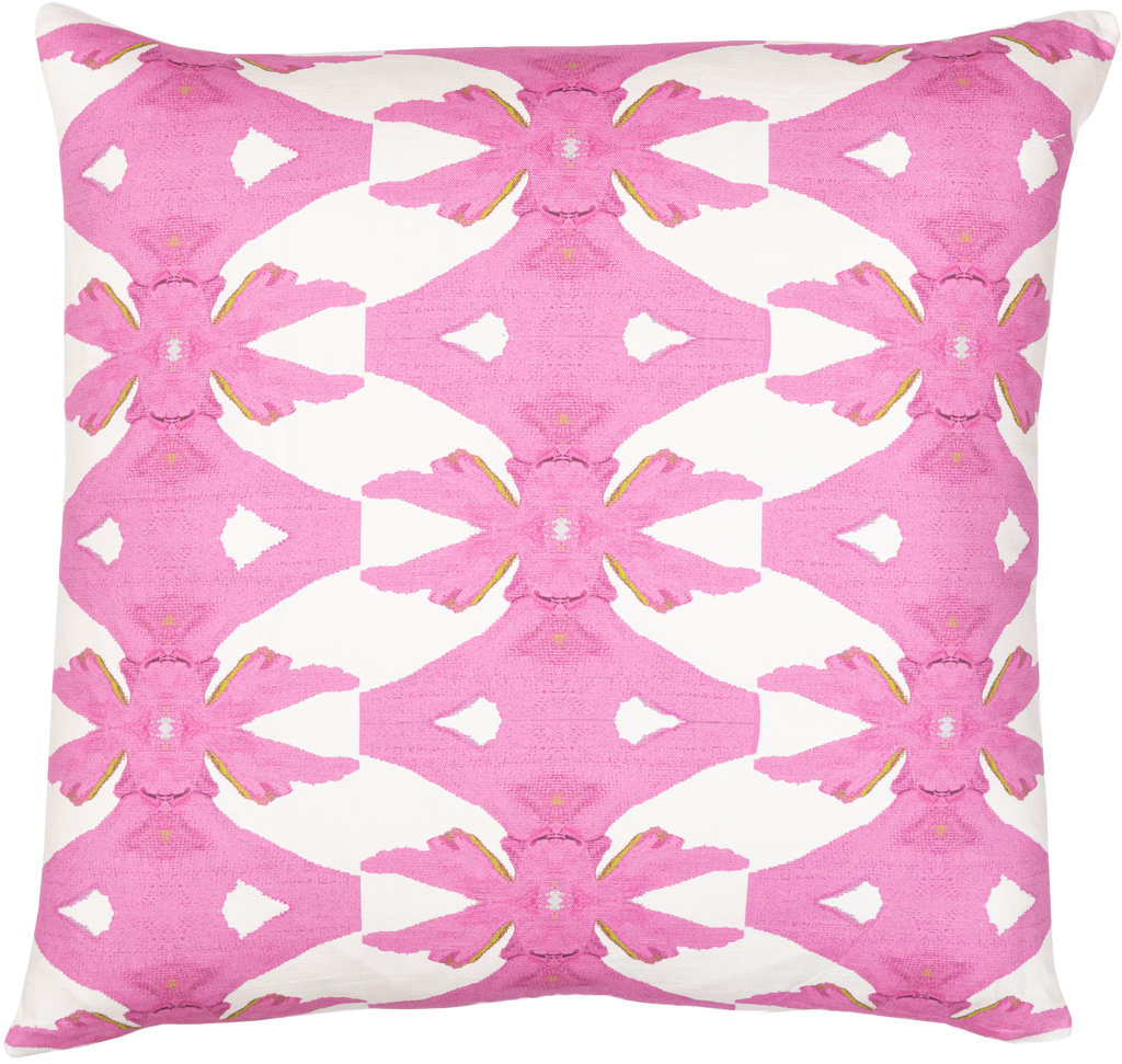 Palm Pink Linen Throw Pillow 26" square