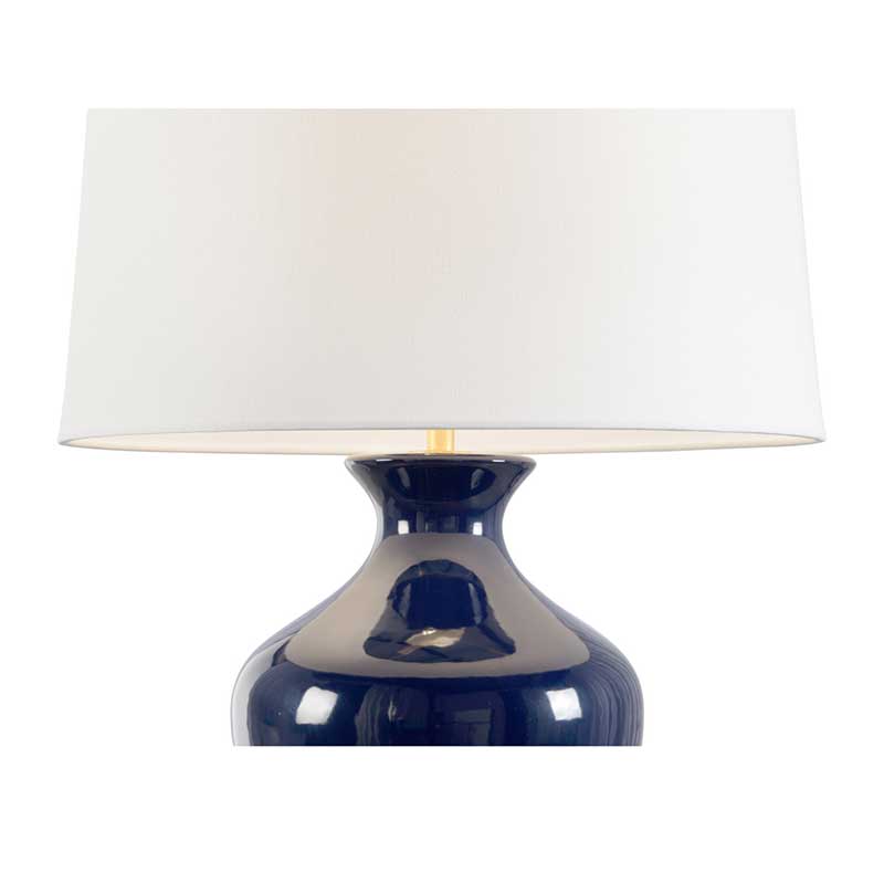 Parkway Lamp Navy Blue linen shade detail