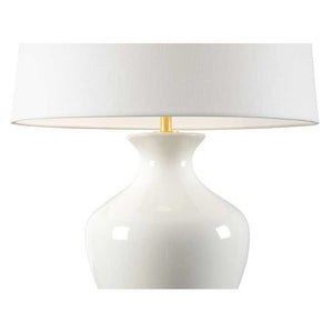 Parkway Lamp Tofa body and linen shade detail