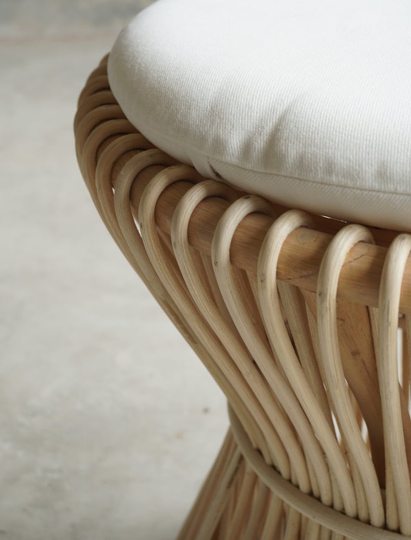 Ranch Stool rattan with twill cushion