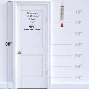 Woodstock Pet Memorial Chime™ - Cat proportional hanging reference