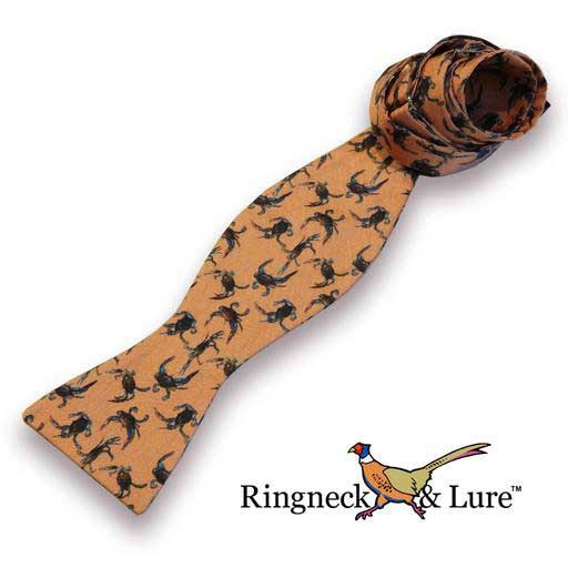 Crabs bow tie on salmon colored field from Ringneck & Lure