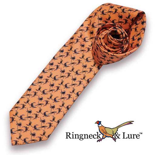 Crabs necktie on salmon colored field from Ringneck & Lure