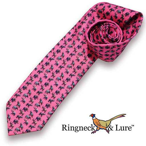 Elephant's raspberry colored necktie from Ringneck & Lure