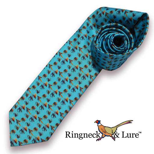 Fly Lures cerulean blue necktie from Ringneck & Lure