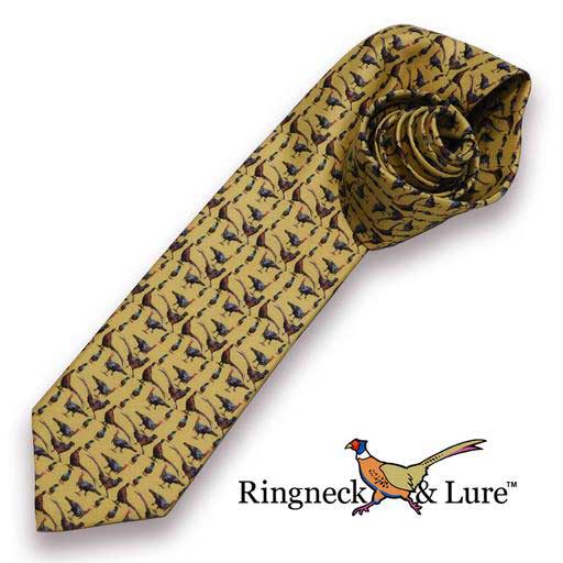 Gamebirds olive-colored necktie from Ringneck & Lure