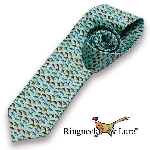 Lake Lures teal colored necktie from Ringneck & Lure