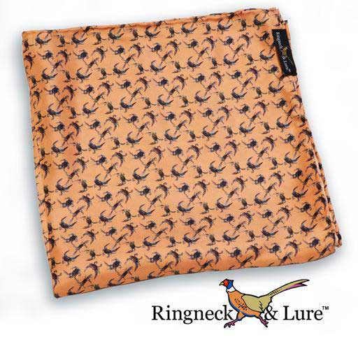 Crabs on salmon colored field pocket square from Ringneck & Lure