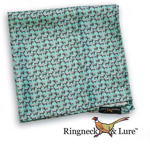 Rams Celadon pocket square from Ringneck & Lure