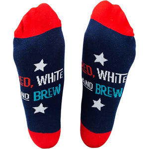Red, White and Brew Christmas socks and ornament sock bottom