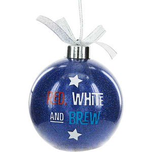 Red, White and Brew Christmas socks and ornament image