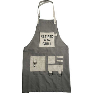 Retired To The Grill grillng apron flat-lay view
