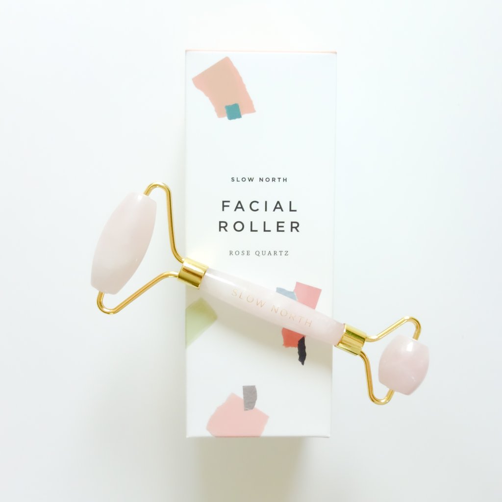 Facial roller rose quartz beauty ritual spa tool