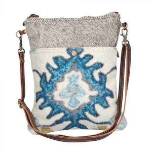 Bewitching Hues Crossbody Bag with eye-catching blue pattern from Myra Bag