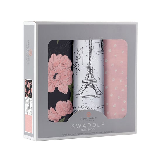 London, Paris, New York Swaddle 3-Pack angled package