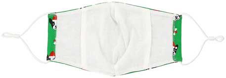 Santa Dog adult holiday mask with dogs in red caps inside view