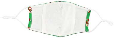 Santa Dog Kid's Mask with dogs in red caps and bones inside view