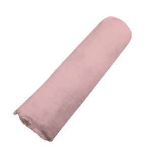 Pink Rose Bamboo Swaddle rolled up