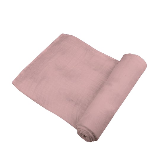 Pink Rose Bamboo Swaddle partially rolled out