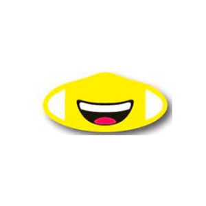Deco Mask Smiling Emoji yellow smiley face covering stretches for snug fit