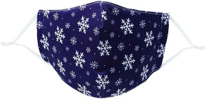 Snowflakes kid's face mask with snwoflakes on blue background