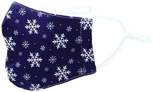 Snowflakes kid's face mask with snwoflakes on blue background