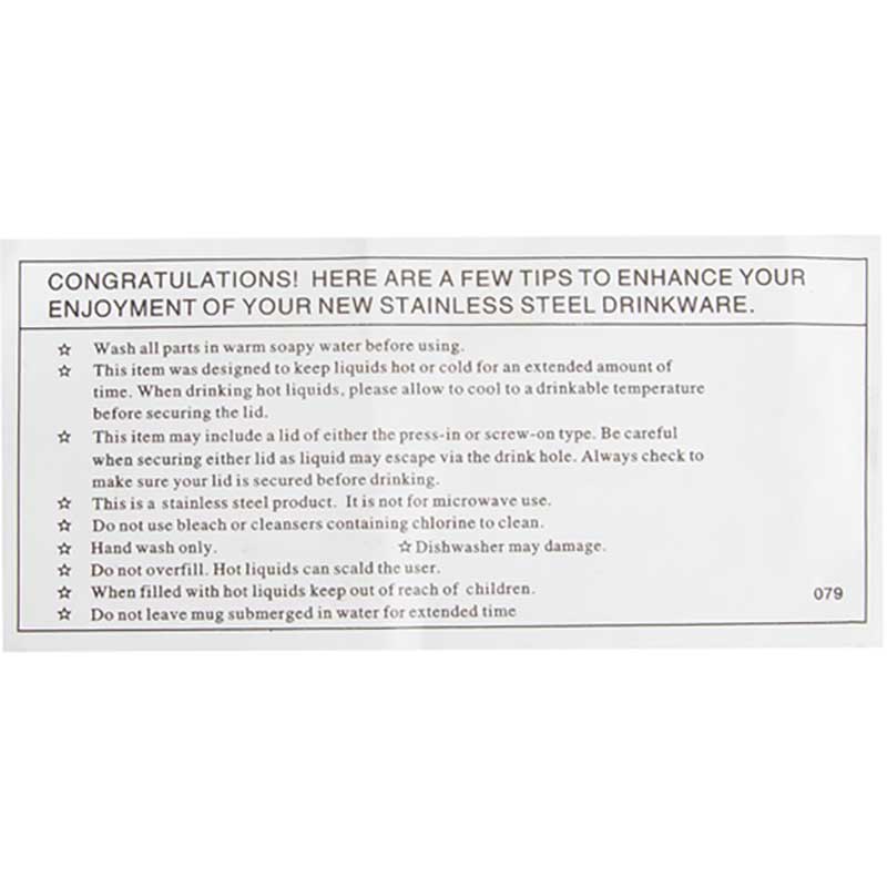 Stubborn Moscow Mule stainless steel cup with slogan care card