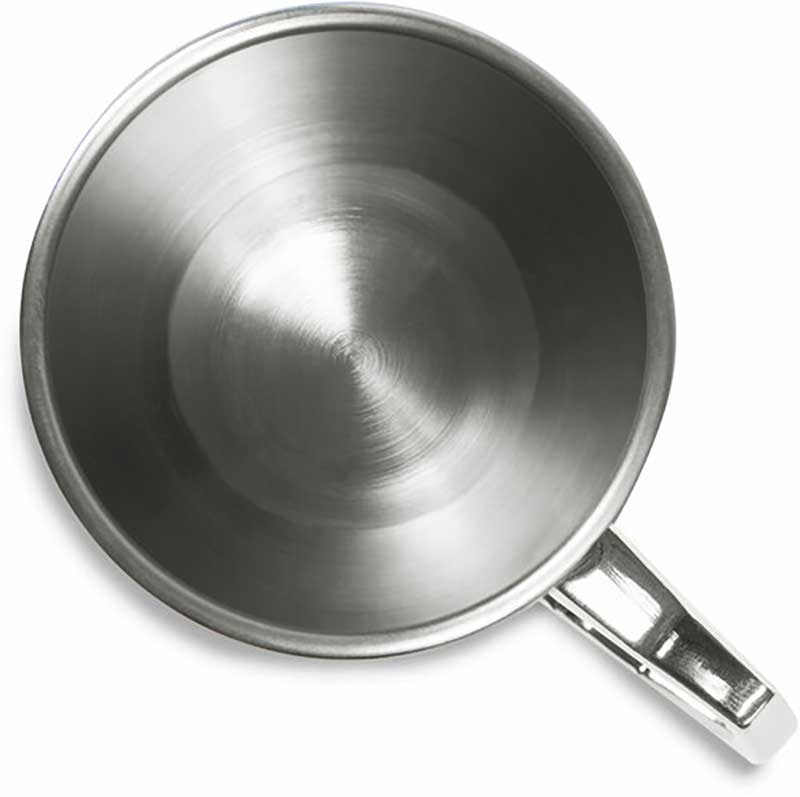 Stubborn Moscow Mule stainless steel cup with slogan interior view