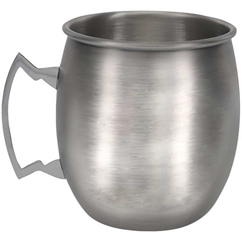 Stubborn Moscow Mule stainless steel cup with slogan back side