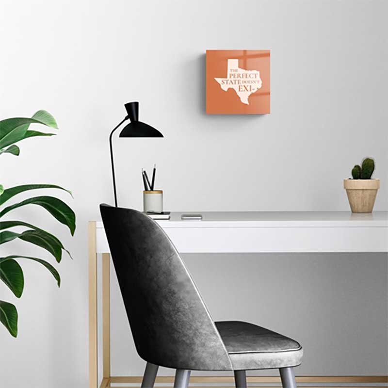 Texas The Perfect State Glass Plaque lifestyle display 1