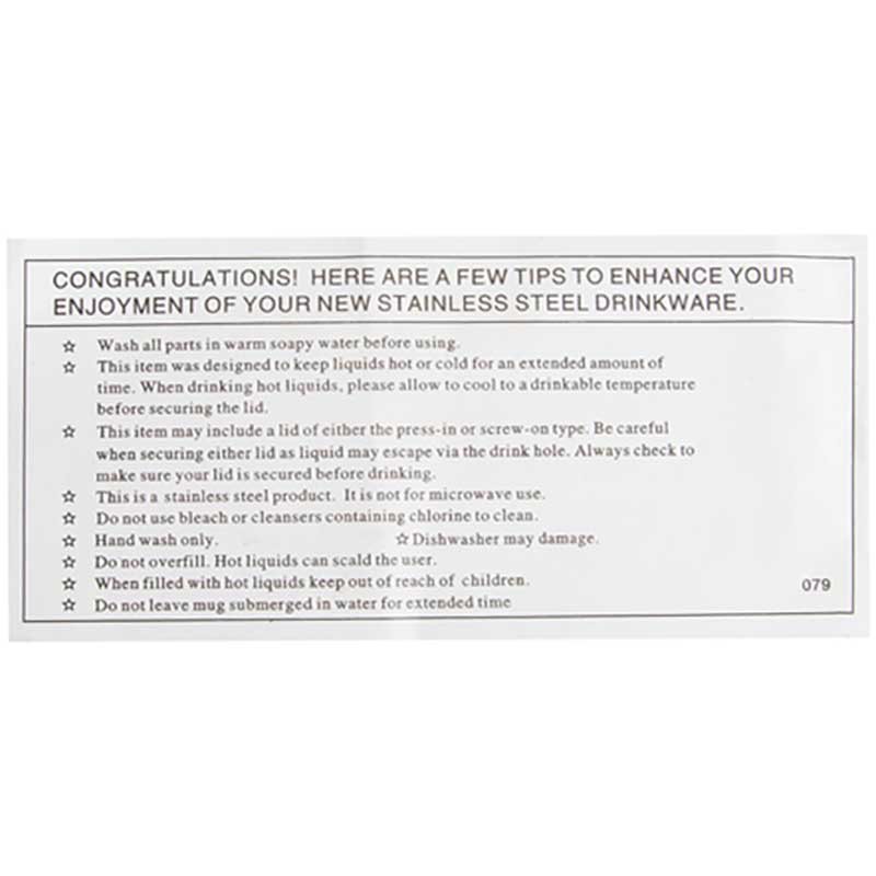 The Legend Moscow Mule stainless steel cup care instructions