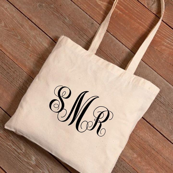 Initial Bag Personalized Monogram Tote Bag Bridesmaids 