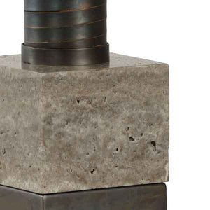 Circuit Lamp in iron and marble with scorched bronze finish from WIldwood marble base