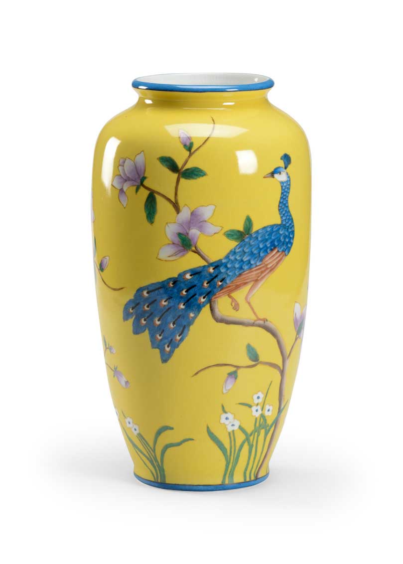 Pickney Peacock Vase from Wildwood Home