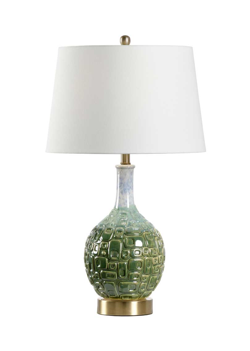 Betty Table Lamp is ceramic with green glaze from Wildwood Home