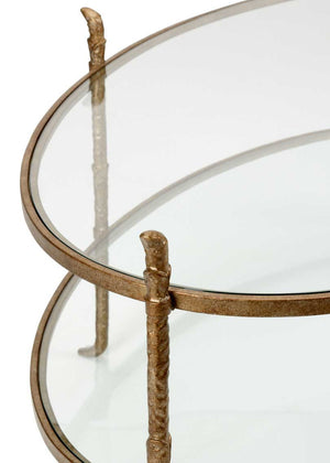 Carley Cocktail Table Metal and Glass Wildwood Home Detail Image