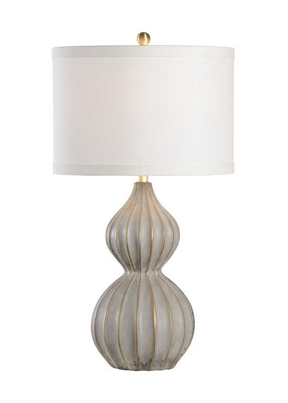 Delphine table lamp with modern style fluted gourd composite base from Wildwood