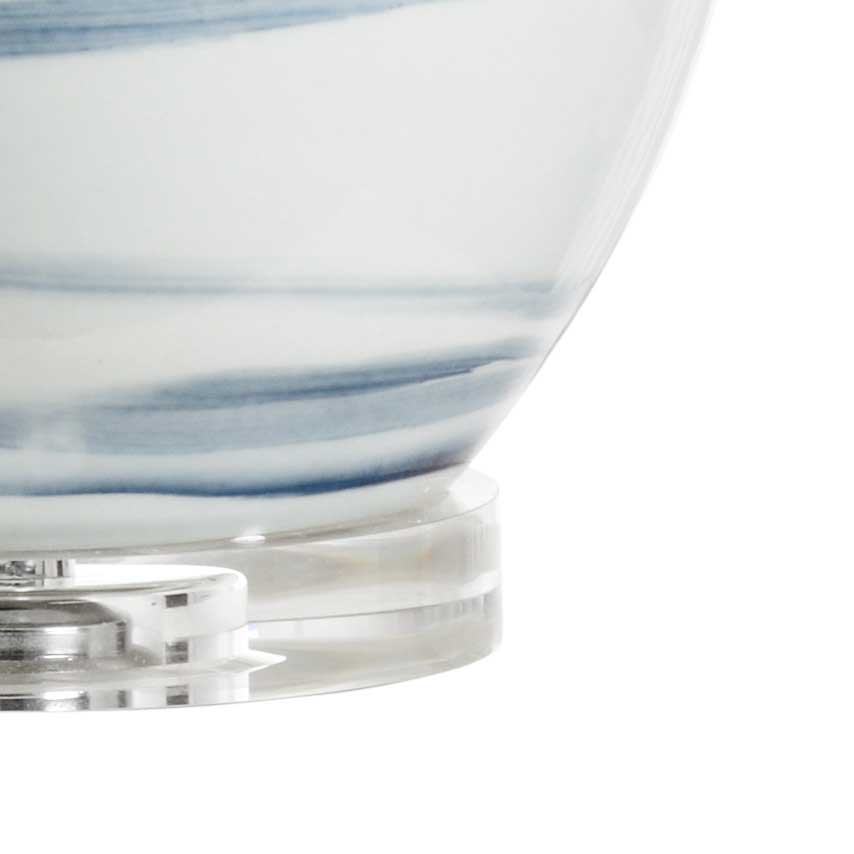 Isadora Table Lamp Blue Swirl Design on White Porcelain Base Wildwood Lamp