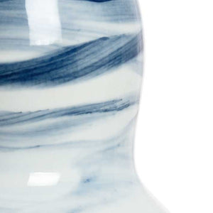 Isadora Table Lamp Blue Swirl Design on White Porcelain Base Body
