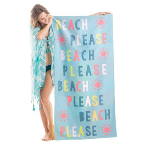 Beach Please quick dry beach towel is super absorbent with eye-catching trendy design from Katydid