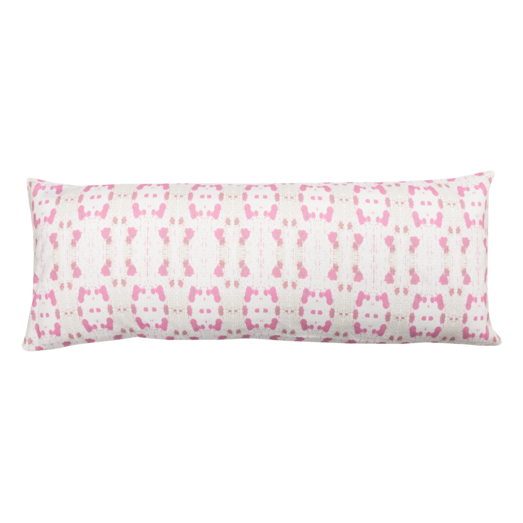 Cheetah Pink Linen Pillow 14" x 36" bolster