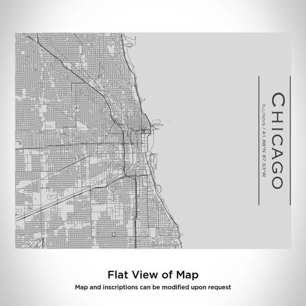 Engraved Map Bottle Bamboo Top - Chicago