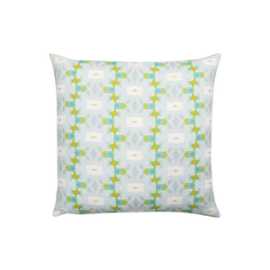 Chloe Blue Linen pillow from Laura Park Designs in light blues and greens square